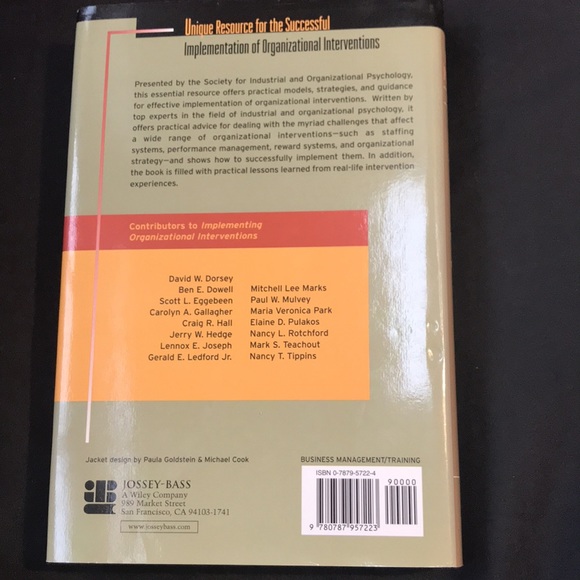 Implementing Organizational Interventions. Hard Cover Book - Picture 2 of 10